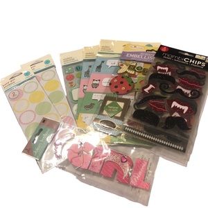 Scrapbook Sticker Baby Girl Halloween Collection 8 sheets Pink Ladybug Fangs